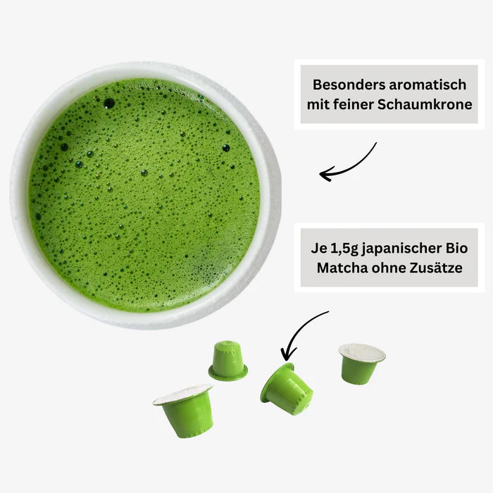 10 Bio Matcha caps Kapsel für Nespresso®-kompatible Maschinen