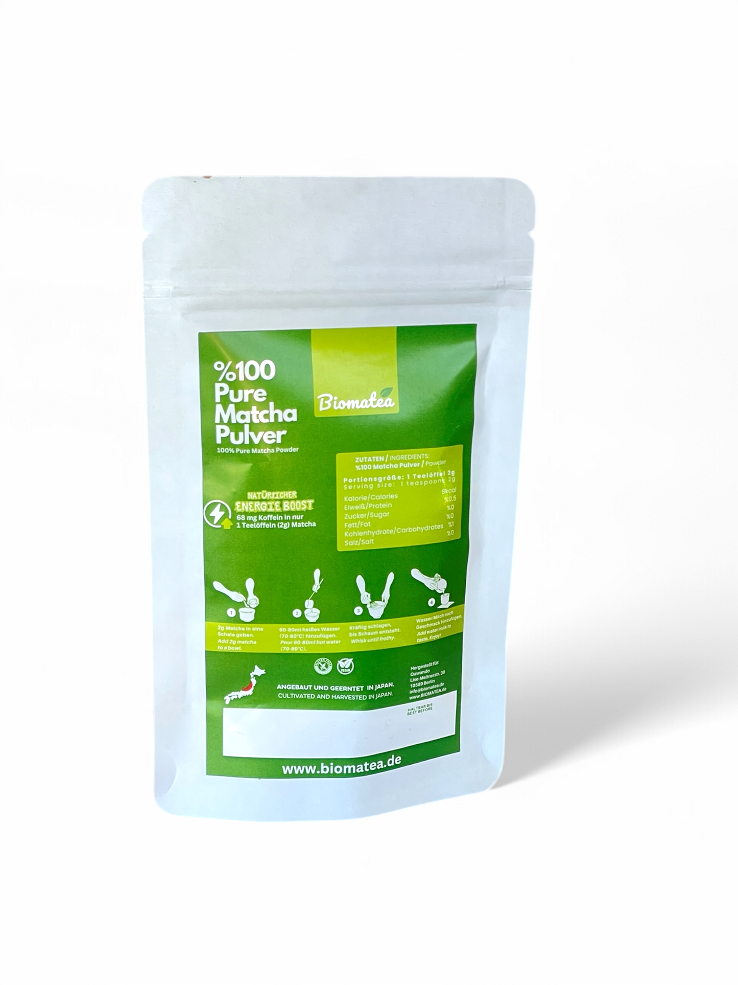 Biomatea Ceremonial Matcha, 50g Zip-Beutel