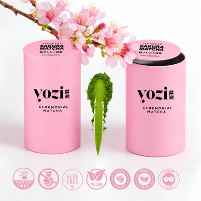 Premium Ceremonial Sakura Matcha from Kagoshima | 30g tin | Japanese cherry blossoms | Pesticide-free matcha tea