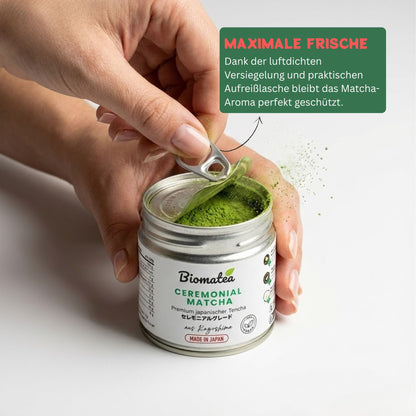 TOKIWA Premium Ceremonial Matcha Tee Pulver aus Japan Kagoshima 30 g Dose mit Aufreißlasche. Erste Ernte, Single Origin