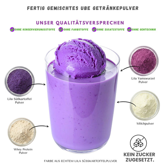 Ube Latte Mix instant "Ube Pro" Protein Latte (Whey & Ohne Zuckerzusatz) Yamswurzel Pulver