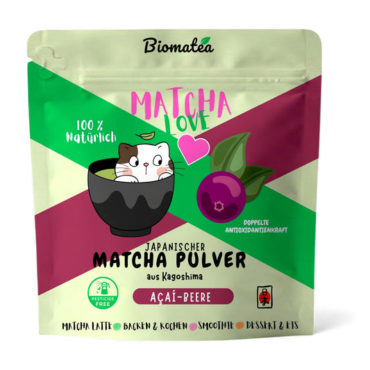 Matcha Love, 50 g japanischer Matcha Tee Pulver mit Acai Beere Geschmack