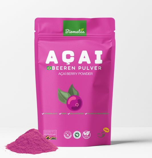 Biomatea Acai Beeren Pulver 100g - Ideal für Smoothies & Desserts - Nährstoffreich