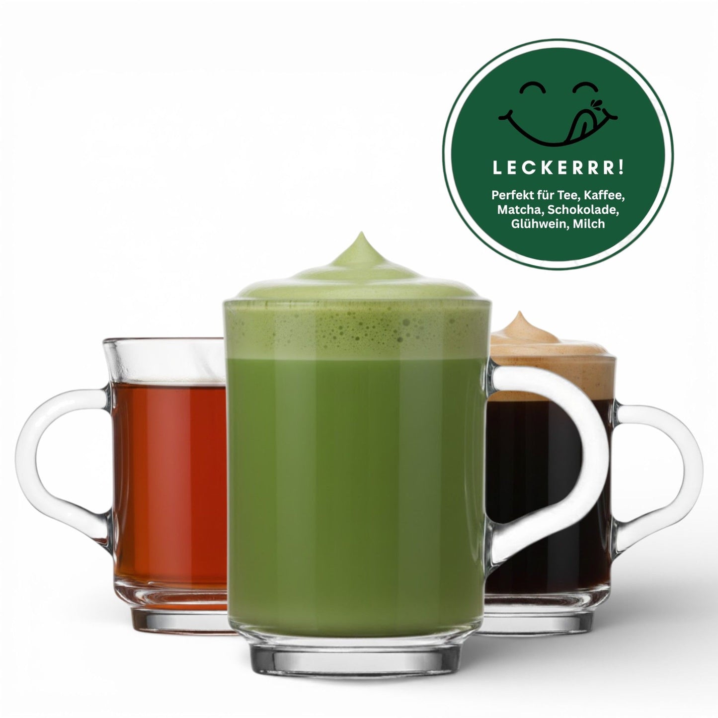 Ada 6 Stück Teegläser mit Henkel, 250ml Kaffee, Cappuccino, Matcha & Tee Glas