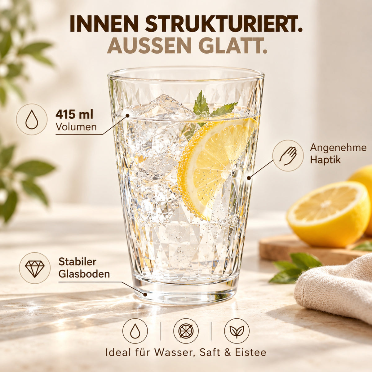 Artemis Wassergläser 6er Set 415 ml, Trinkgläser & Longdrinkgläser