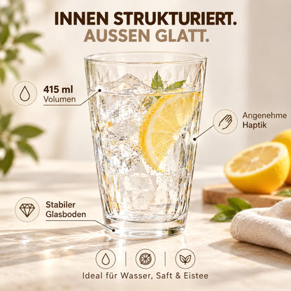 Artemis Wassergläser 6er Set 415 ml, Trinkgläser & Longdrinkgläser