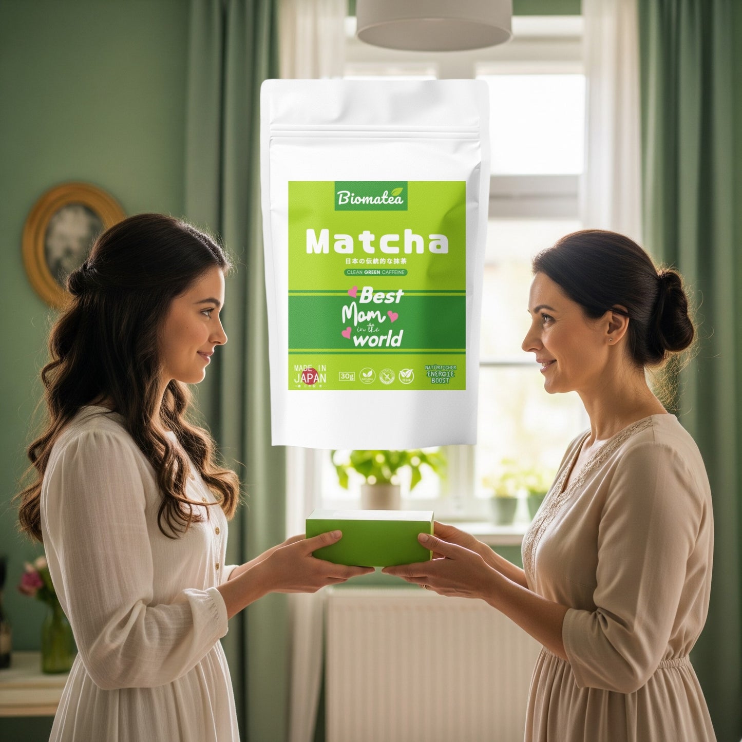 Biomatea Matcha aus Japan Geschenkidee mit Botschaft, 30g – Vegan & Zuckerfrei