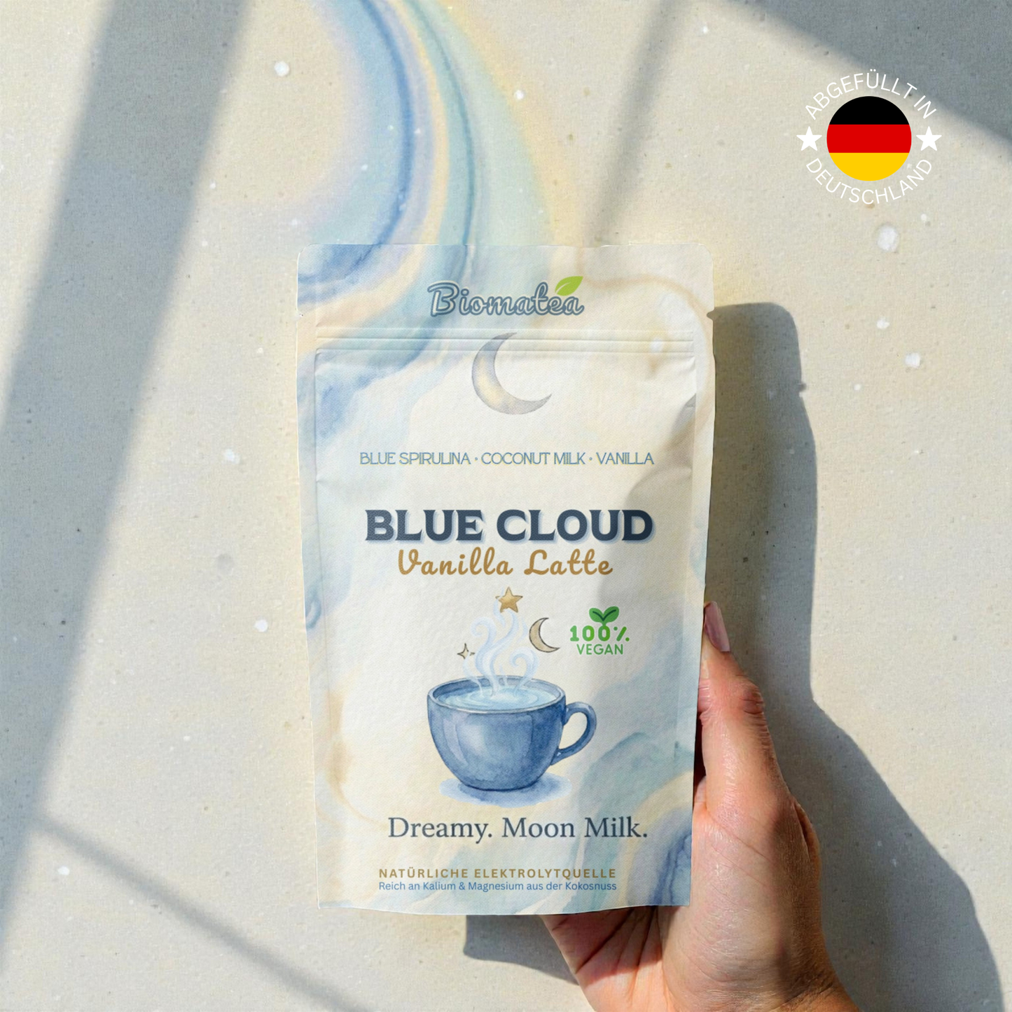 Blue Cloud Latte Pulver – Magischer Spirulina-Kokos Mix mit echter Vanille (150g)