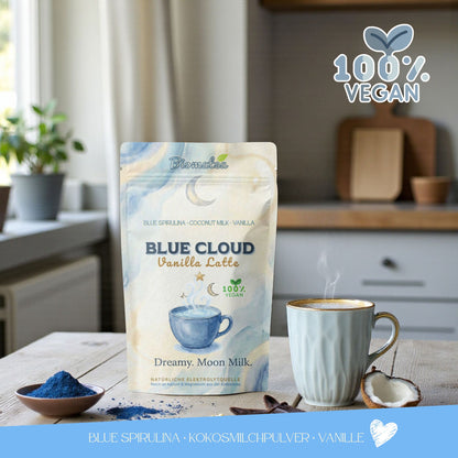 Blue Cloud Latte Pulver – Magischer Spirulina-Kokos Mix mit echter Vanille (150g)