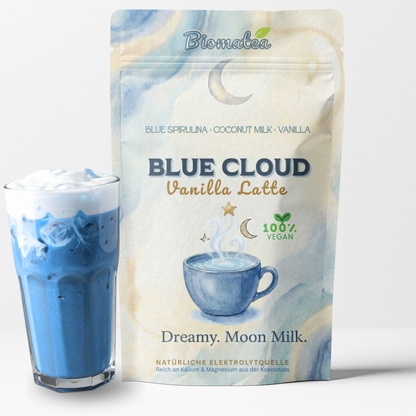 Blue Cloud Latte Pulver – Magischer Spirulina-Kokos Mix mit echter Vanille (150g)