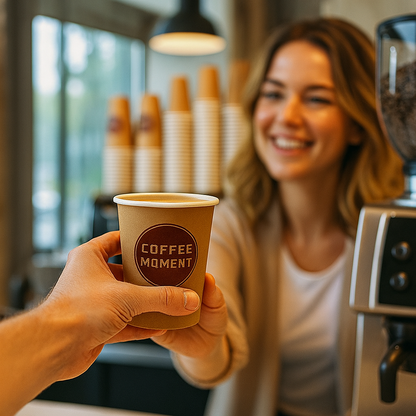 Coffee Moment Kaffeebecher, Kaffee to go Pappbecher – 4 Größen, für heiße & kalte Getränke