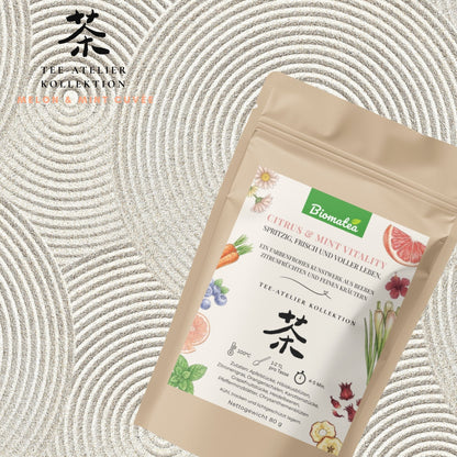 Citrus & Mint Vitality – Frischer Kräutertee mit Grapefruit, Minze & Beeren (80g) – Tee-Atelier Edition
