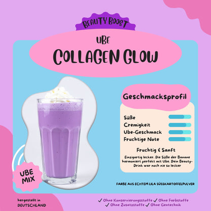 Ube Latte Mix instant "Collagen Glow" – Beauty Latte mit Kollagen, Banane & Yamswurzel Pulver