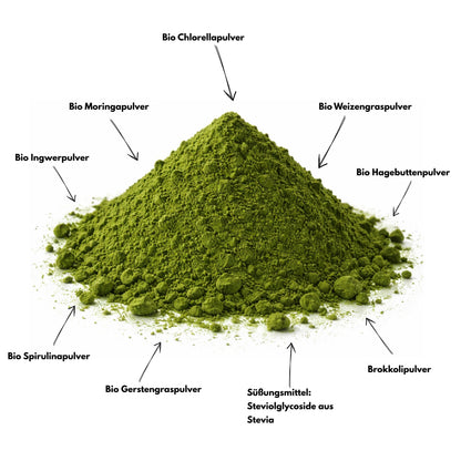 Bio Supergreen Daily Helper – Grünes Superfood Pulver für bewusste Ernährung, Verdauung & tägliche Nährstoffroutine – Vegan – 100 g