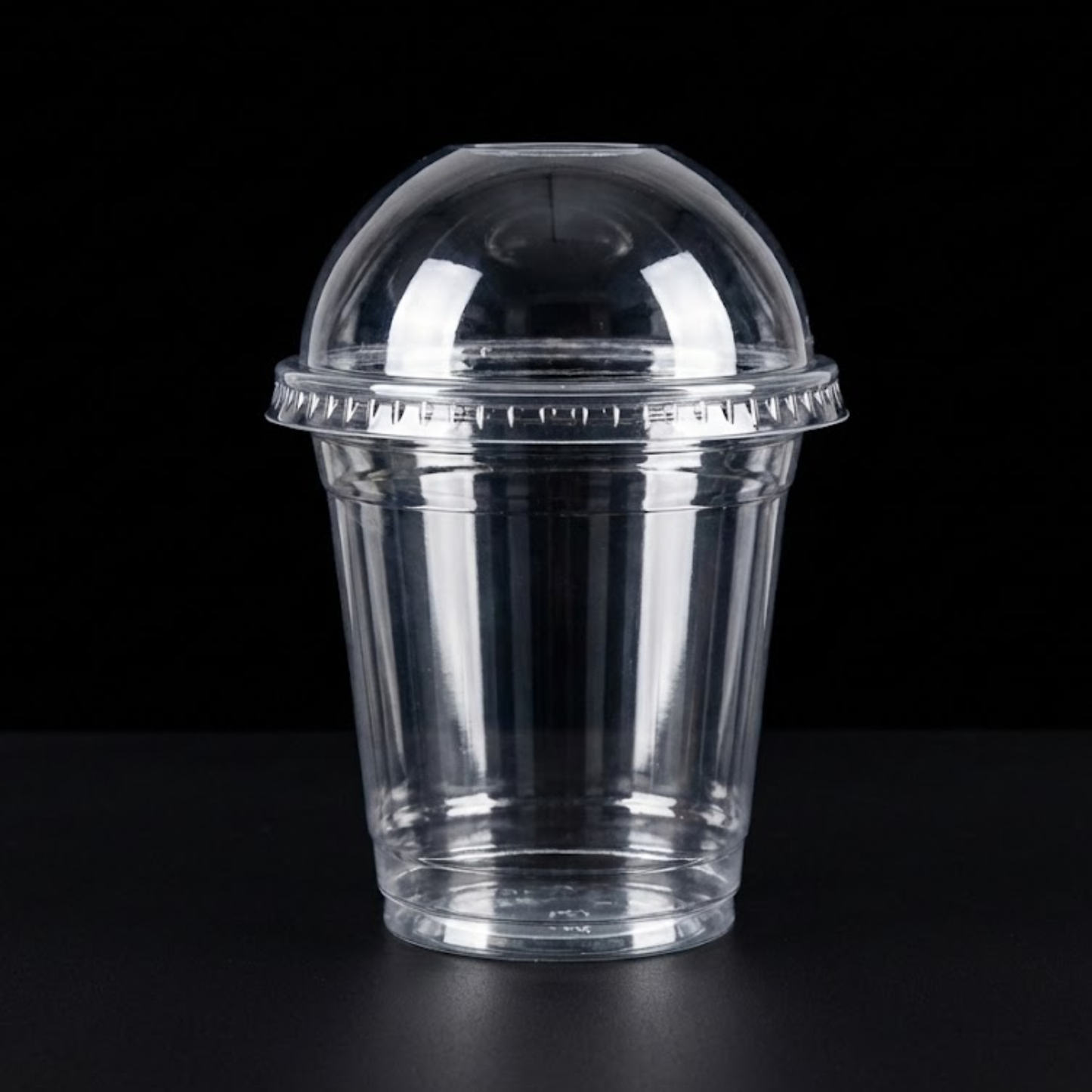 100 Stück Pet Becher mit Domdeckel für Matcha Latte, Dessert, Softdrink, Kaffee, to go Plastikbecher, | 360ml, 400ml, 500ml