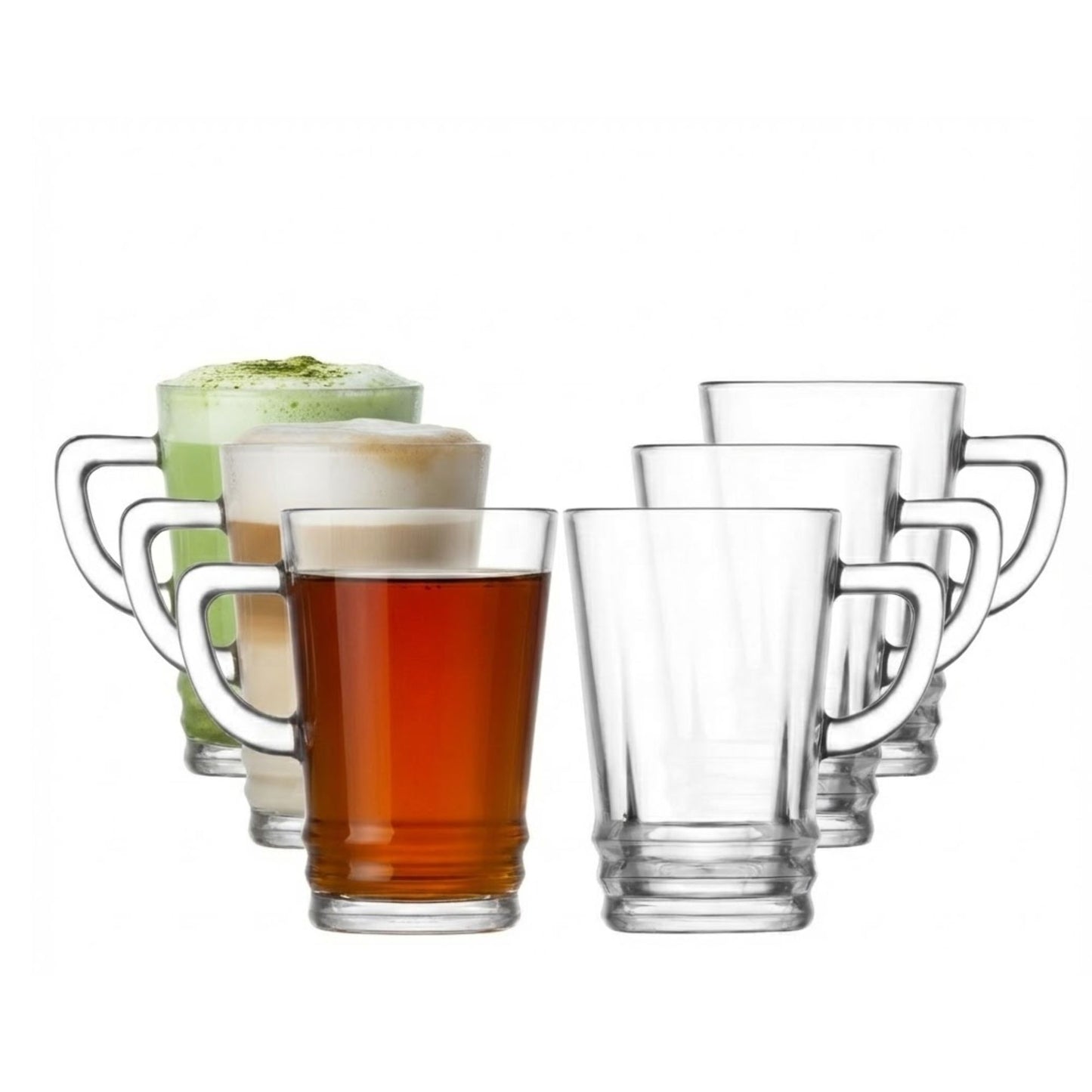 Elegan 6er pack Teegläser mit Henkel, 225 ml