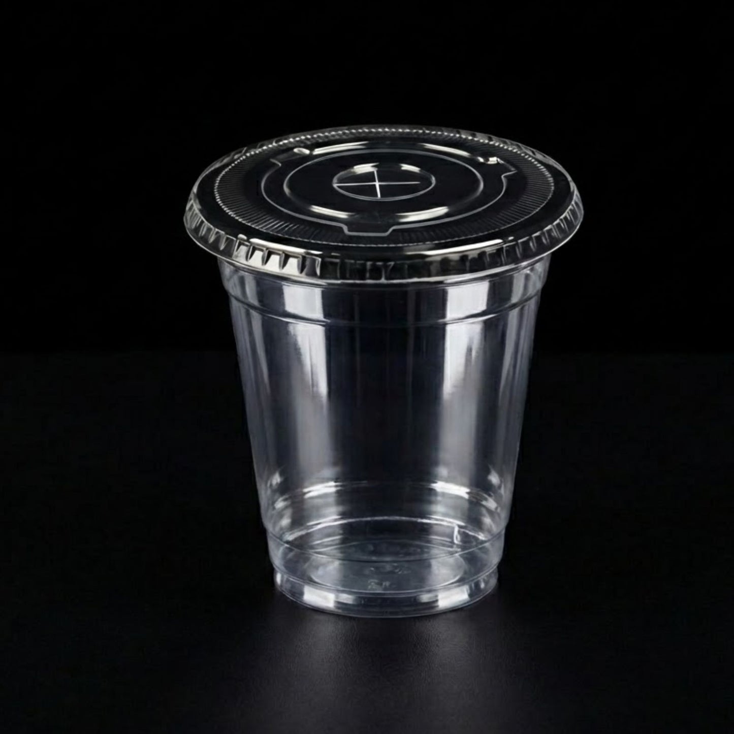 100 Stück Pet Becher mit Flachdeckel für Matcha Latte, Dessert, Softdrink, Kaffee, to go Plastikbecher, | 360ml, 400ml, 500ml