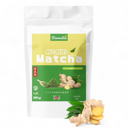 Biomatea Ceremonial Ingwer Matcha, ohne Zucker, 50g