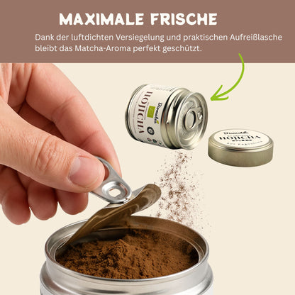 Biomatea Bio Hojicha aus Kagoshima – Gerösteter Japanischer Grüntee, Koffeinarm, 40g Dose