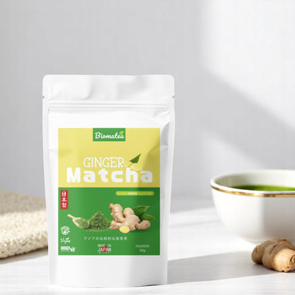 Biomatea Ceremonial Ingwer Matcha, ohne Zucker, 50g