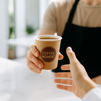 Coffee Moment Kaffeebecher, Kaffee to go Pappbecher – 4 Größen, für heiße & kalte Getränke