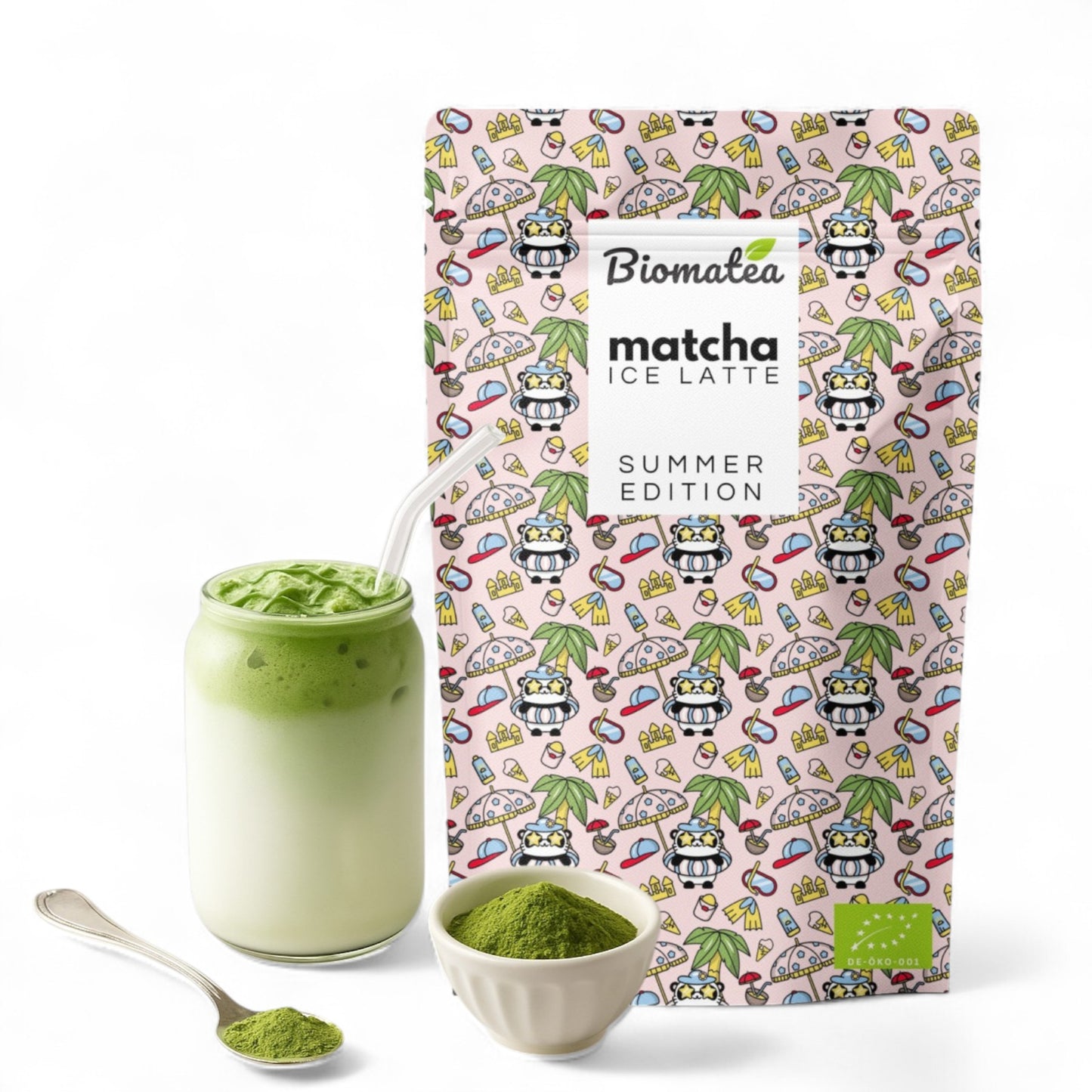 Biomatea 100g Bio iced Matcha Latte, aus Japan. Sommer edition, leicht gesüßt