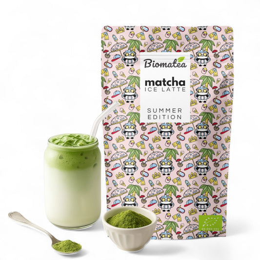 Biomatea 100g Bio iced Matcha Latte, aus Japan. Sommer edition, leicht gesüßt