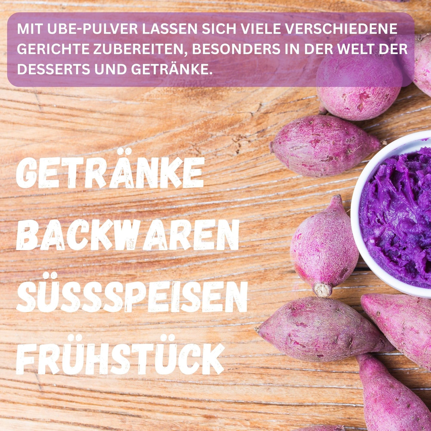 Lila Süßkartoffel Pulver 100 g – Premium Ube Powder, Purple Sweet Potato Powder, naturbelassen & rein