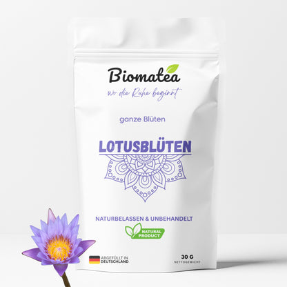 Lotusblüten, Ganze Blüten Blau, Naturbelassen, Getrocknete Deko Blüten, Räucherwerk, 30 g