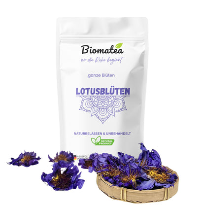 Lotusblüten, Ganze Blüten Blau, Naturbelassen, Getrocknete Deko Blüten, Räucherwerk, 30 g