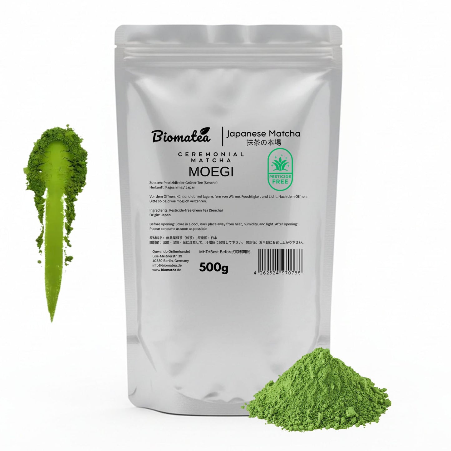 500g Vorratspack Ceremonial Matcha Pulver aus Kagoshima Japan, Pestizidfrei Matcha-Tee