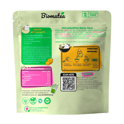 Matcha Love, 50 g japanischer Matcha Tee Pulver mit Mango Geschmack