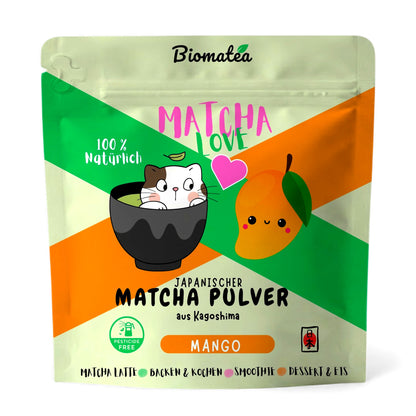 Matcha Love, 50 g japanischer Matcha Tee Pulver mit Mango Geschmack