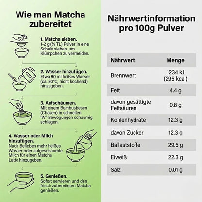 Ceremonial japanischer Matcha Tee Pulver mit Mango Geschmack, 40g Dose