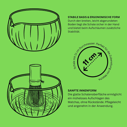 Glas Matcha Schale – Ø 11 cm