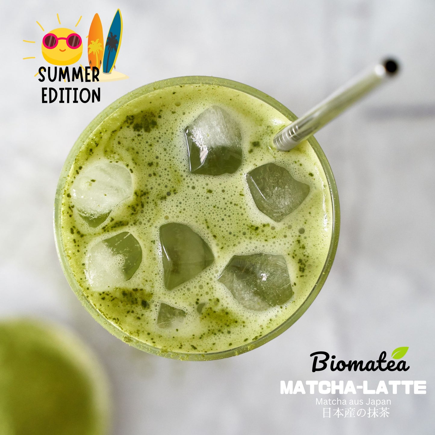 Biomatea 100g Bio iced Matcha Latte, aus Japan. Sommer edition, leicht gesüßt