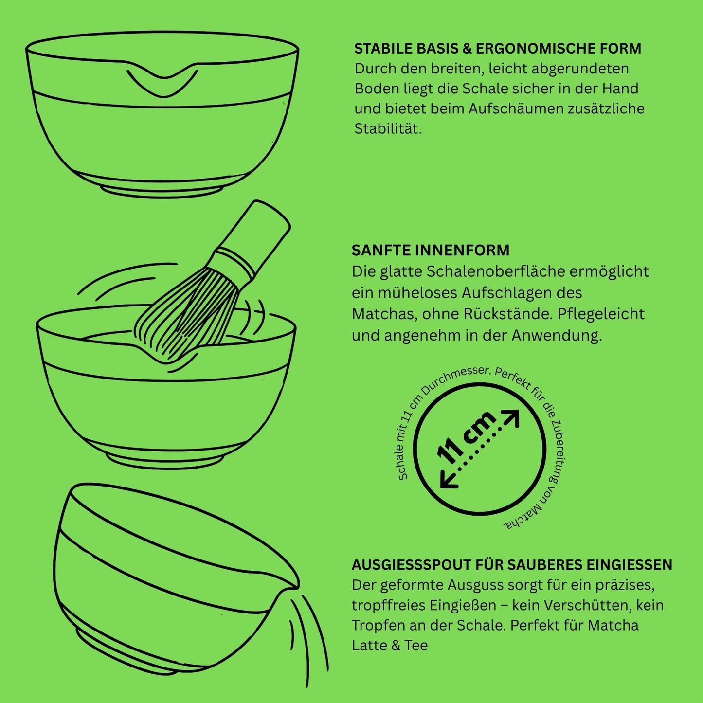 2-teiliges Keramik Matcha Schalen Set Basic | Matcha Schale (500 ml) & Bambusbesen Chasen-Halter, Blau-Rosa