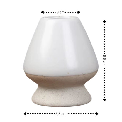 Matcha Besenhalterung aus Keramik – Grün-Weiß | Schwarz-Weiß | Weiß-Creme