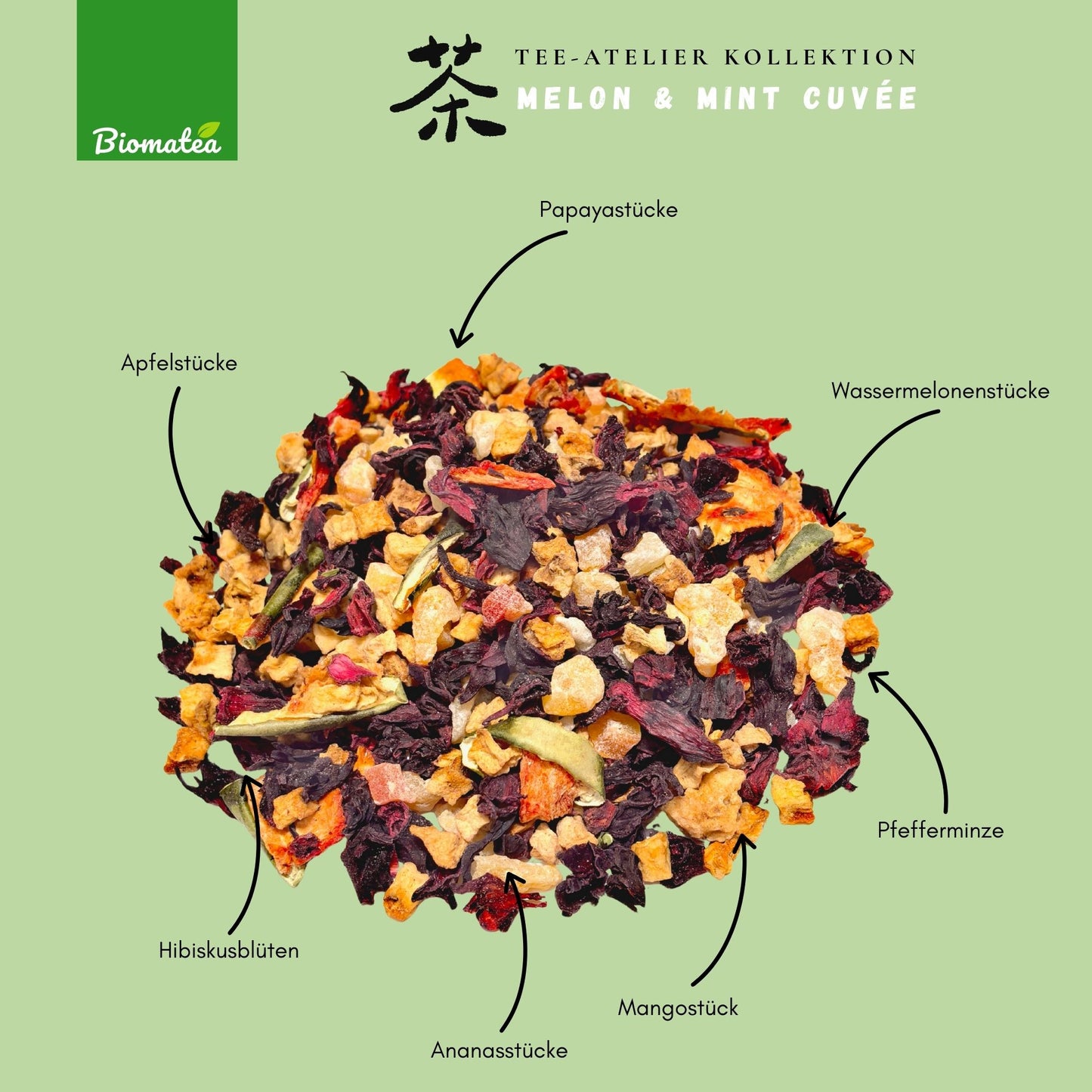 Melon & Mint Cuvée – Erfrischender Früchtetee mit Wassermelone & Minze (80g) – Tee-Atelier Edition