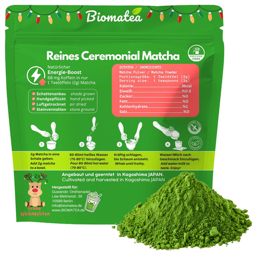 Ceremonial japanischer Matcha Tee Pulver – Limitierte Weihnachten Xmas Edition, 50 g
