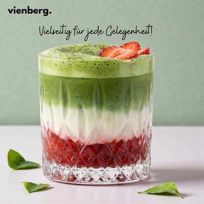 Matcha Gläser Set "Odin" 4-tlg. – Kristall-Optik & Bleifrei, 330ml