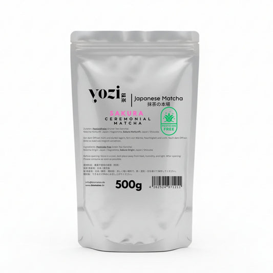 500g Vorratspack Ceremonial Sakura Matcha aus Kagoshima, japanischen Kirschblüten | Pestizidfreier Matcha-Tee