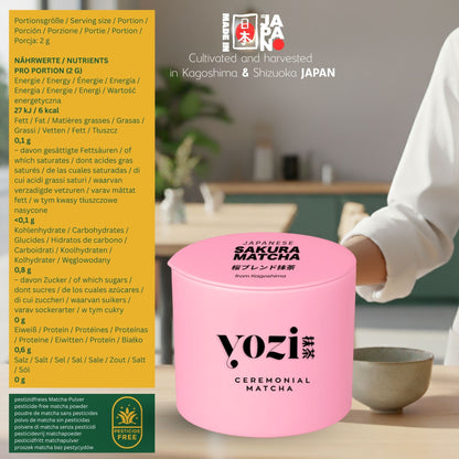 Premium Ceremonial Sakura Matcha aus Kagoshima | 30g in Dose | japanischen Kirschblüten | Pestizidfreier Matcha-Tee