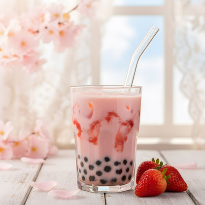 Japanischer Matcha Pulver mit Sakura Kirschblüten, gesüßt – 100g – Sofort löslich in Wasser oder Milch, trinkfertig