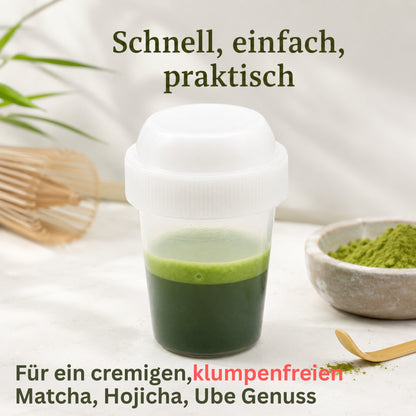 Mini Matcha Shaker 20 ml für Matcha, Hojicha & Ube Latte, kompakter Tee Shaker mit Schraubdeckel, Made in Japan