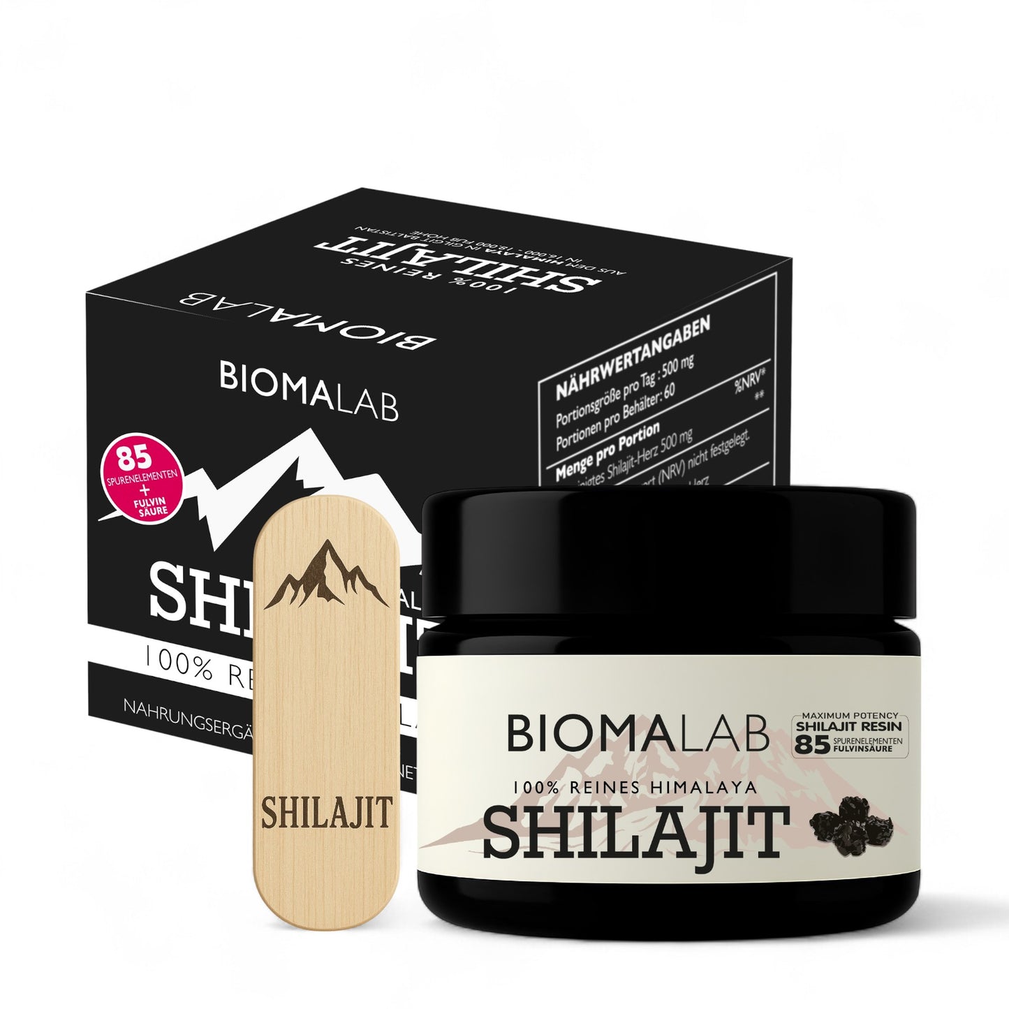 Biomalab Shilajit – 100 % Reines Himalaya Harz im 30g Glas