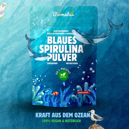 Reines Blaues Spirulina Pulver, Blue Spirulina, Vegan, 30g Wasserlösliches Phycocyanin