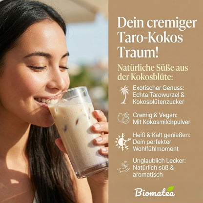 Biomatea Taro Coco Latte Mix – Vegan & Natürlich gesüßt mit Kokosblütenzucker, 150g