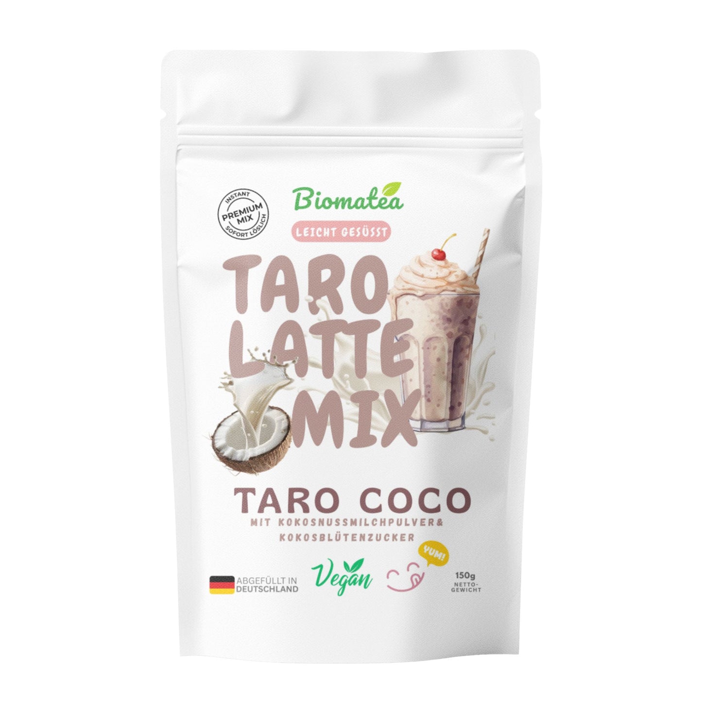 Biomatea Taro Coco Latte Mix – Vegan & Natürlich gesüßt mit Kokosblütenzucker, 150g