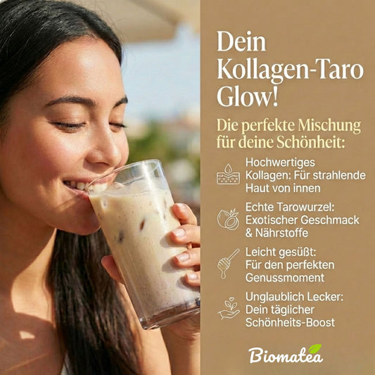 Biomatea Taro Kollagen Beauty Glow Mix – High Protein Latte für Haut & Haare, 150g